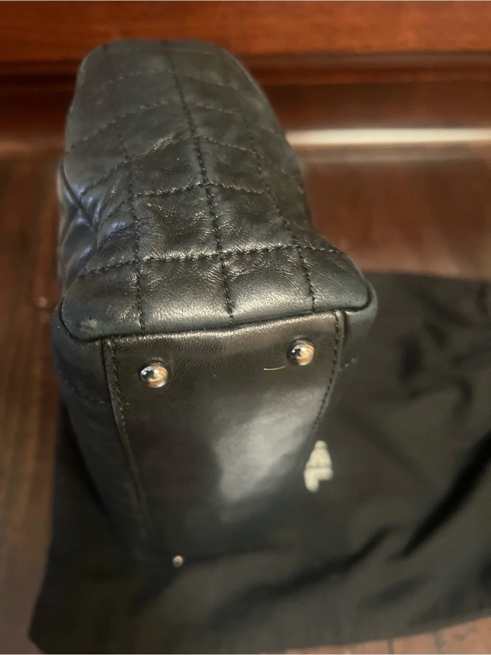 CHANEL Black Quilted Leather Shoulder Bag with Chain Strap and CC Logo